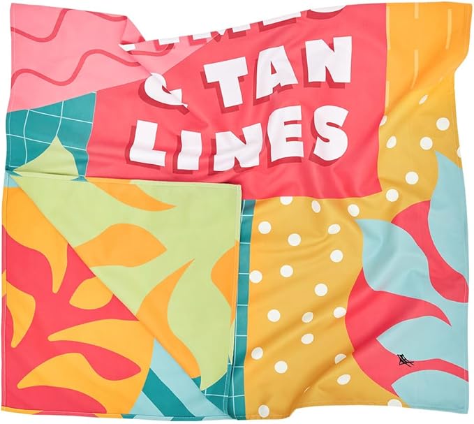 Dock & Bay Beach Towel - Quick Dry, Sand Free - Compact, Lightweight - 100% Recycled - Includes Bag - Good Times & Tan Lines - Extra Large (200x90cm, 78x35)
