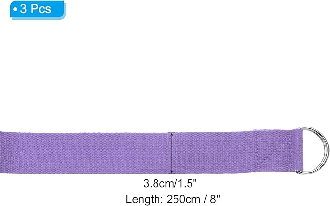 PATIKIL Yoga Strap for Stretching Cotton Yoga Belt with Adjustable Metal D-Ring Buckle Stretch Band for Fitness Pilates