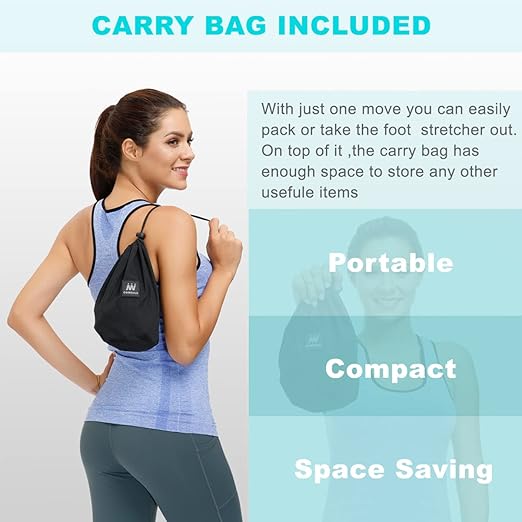 Foot and Calf Stretcher Stretching Strap For Plantar Fasciitis, Heel Spurs, Foot Drop, Achilles Tendonitis & Hamstring. Yoga & Leg Stretch Strap. (Blue)