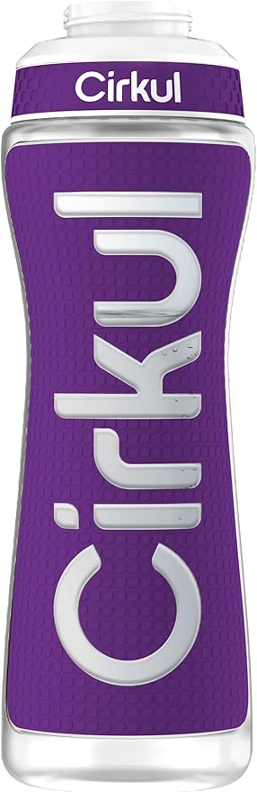Cirkul 22oz. Purple Plastic Grip Squeeze Water Bottle & Sport Lid, BPA-Free, Non-Slip Design for Gym, Biking & Sports