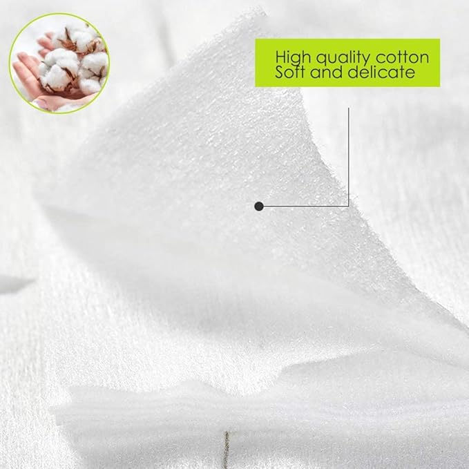 1000 PCS Thin Makeup Facial Cotton Pads, Square Makeup Remover Cotton Pads, Facial Eye Lip Nail Polish Makeup Remover, Non-Woven Cotton, Lint Free