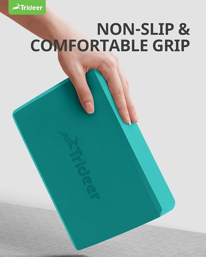 Trideer 9"x6"x3" Yoga Blocks, High Density EVA Foam Blocks 2 Pack, Supportive, Lightweight & Odor Resistant, Yoga Essentials and Accessories for Yogi & Yogini