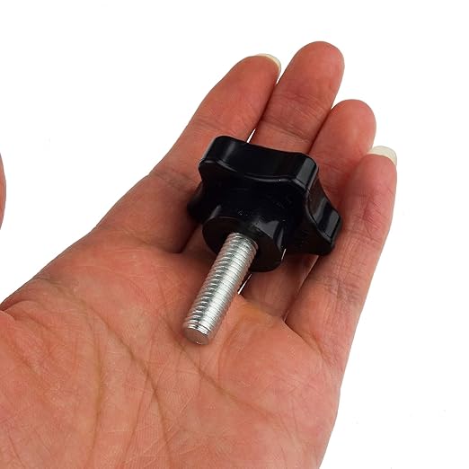 2 Pack Black 8mm(M8) Thread Replacement Star Hand Knob Tightening Screw (M8 x 25mm)