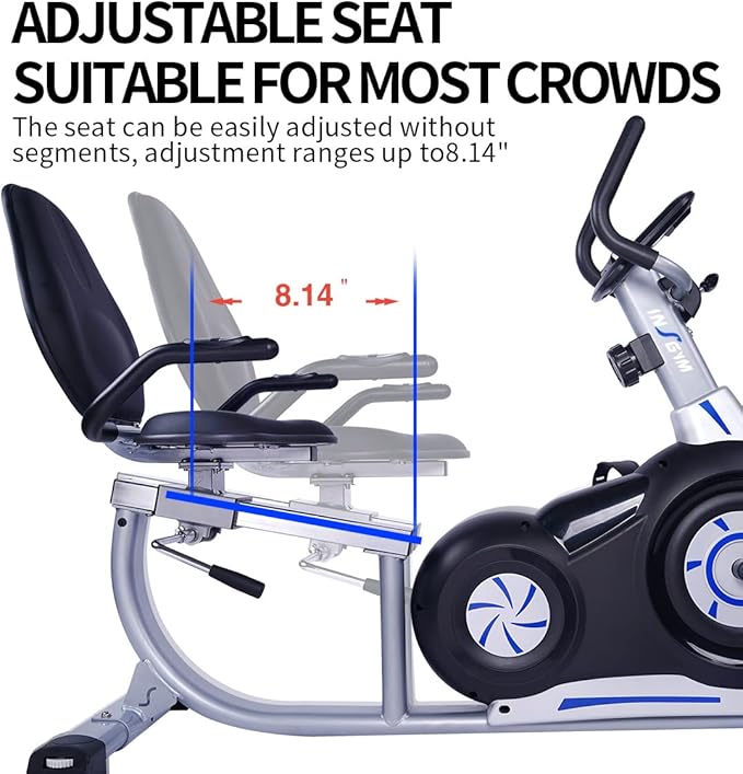 Adjustable Magnetic Indoor Cycling Bike with Tablet Mount & Comfortable Seat - 8-Level Resistance for Home Workouts