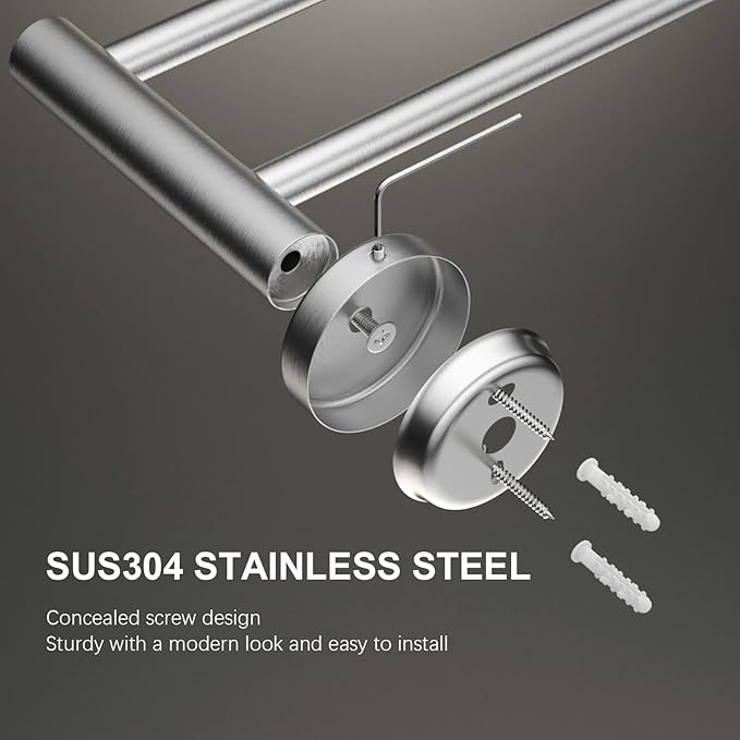 2 Pack Adjustable 16 to 27.6 Inch Single SUS304 Stainless (1" Diameter)