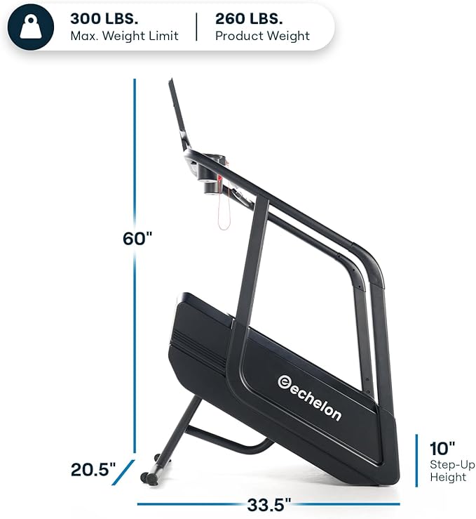 Echelon Summit Stairmill for Home Cardio with 22 Inch LCD Console, 14-140 Steps/Min, Bluetooth Heart Rate Monitoring, Wireless Charging, 12 Pre-Programmed Workouts + Echelon Fit App Connectivity
