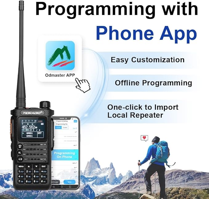 (2nd Gen) TIDRADIO TD-H8 GMRS Radio Long Range 2500mAh Battery,APP (1 Pack)