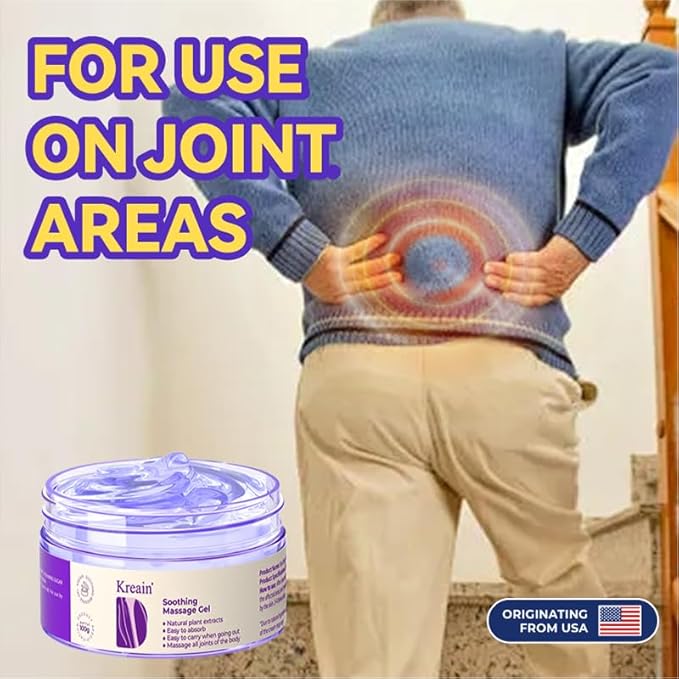 Kreain Nature Soothing Massage Pain Relief Gel, Joint Purple Gel Cooling Soothes Cream for Knees, Hand Arthritis, Lumbar, Neck and Shoulders(3.5 Ounce, 1 Pack)