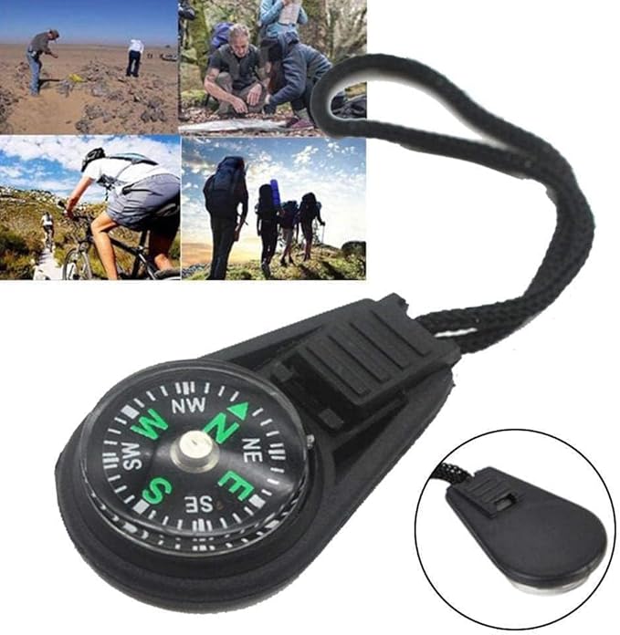 1Pc Black Wrist Compass Lanyard Type Convenient Small