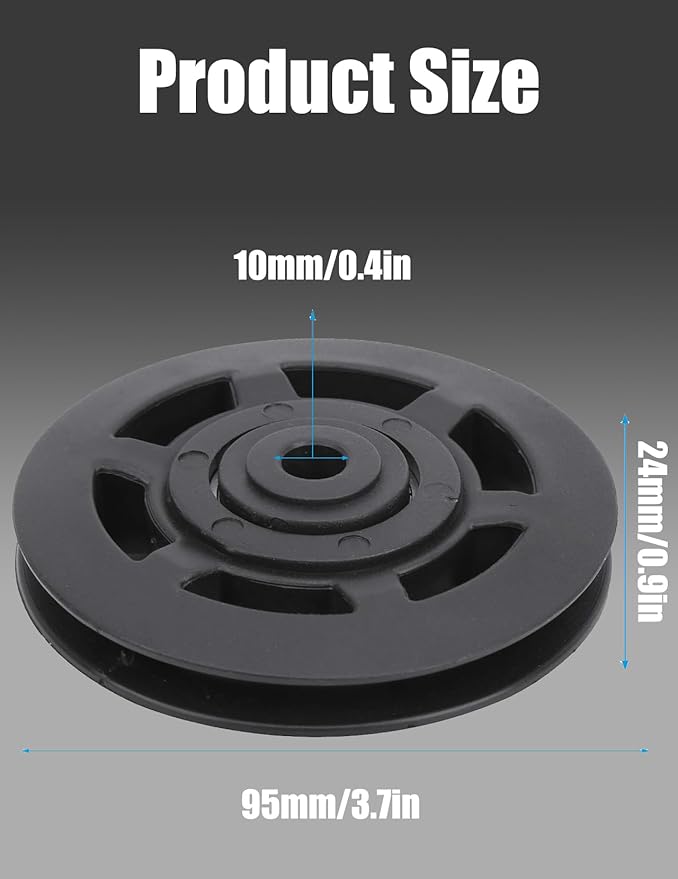 10 Pcs Nylon Pulley Wheel OD 3.7in Nylon Bearing Pulley Wheel for Gym Equipment Smooth Nylon Wheel Replace for Gym Equipment Part Cable Exercise Machine Attachments Used for Wire Rope Traction