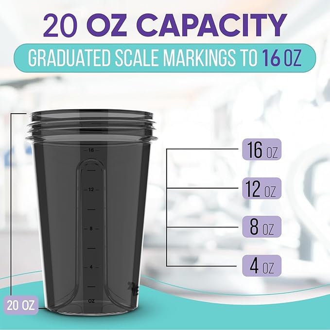 '-2 Pack- 20 oz Protein Shaker Bottles for Protein Mixes - 2x Wire Whisk, Leak Proof Shaker Cups for Protein Shakes and Pre Workout, Protein Shaker Bottle Pack, Protein Mixer Cup (Green&Black)