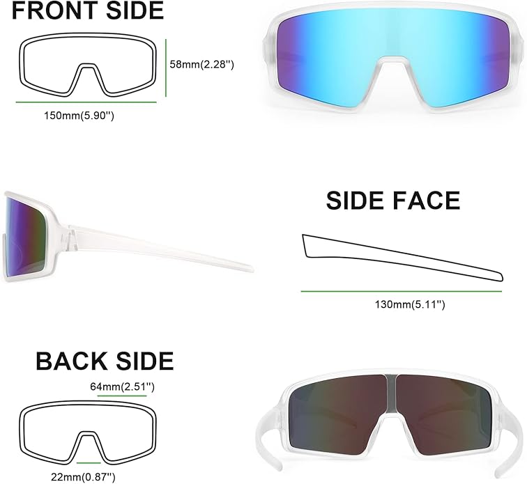 Karsaer Vision Sports Sunglasses Cycling Glasses Baseball Softball Sunglasses Unisex for Adult Youth Kids Boys Girls 8-16