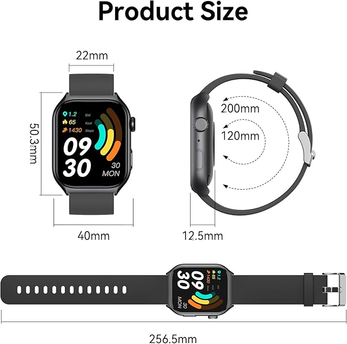 Fitness Tracker for Men Women (Make/Answer Call), 2.0" Smart Watch with 24/7 Heart Rate Blood Oxygen Sleep Monitor, Pedometer, 100+ Sport Modes IP68 Waterproof Activity Tracker for Android iOS