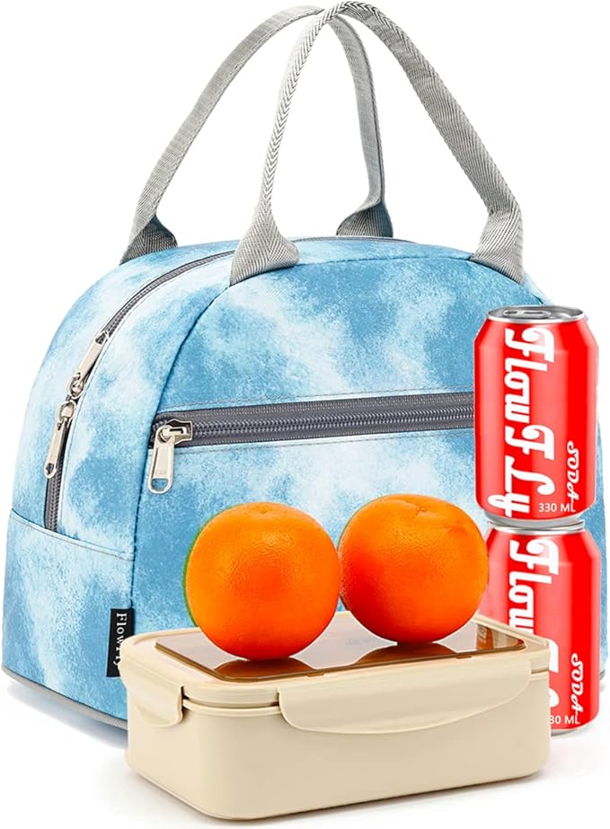 FlowFly Insulated Lunch Cooler Bag - Tote Bag Organizer for Women/Men, Tie Dye