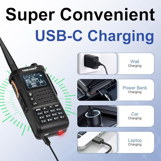 (2nd Gen) TIDRADIO TD-H8 GMRS Radio 2-Way Radio 2500mAh Battery TD-771 Antenna,DTMF,VOX,NOAA (2Pack)