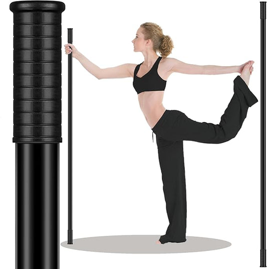 5ft Yoga Stick from Natural Bamboo with Non-Slip Handle-Stretching Stick for Mobility, Flexibility,Exercise,Workout, Physical Therapy,Pilates,Balance Fitness-Access Online Video Guide Without Any Info