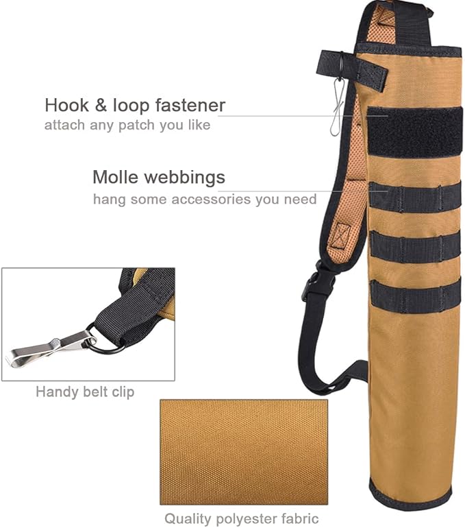 KRATARC Archery Lightweight Back Arrow Quiver Dual Use Foldable Compact Hip Arrows Bag with Molle System Hanged for Target Shooting