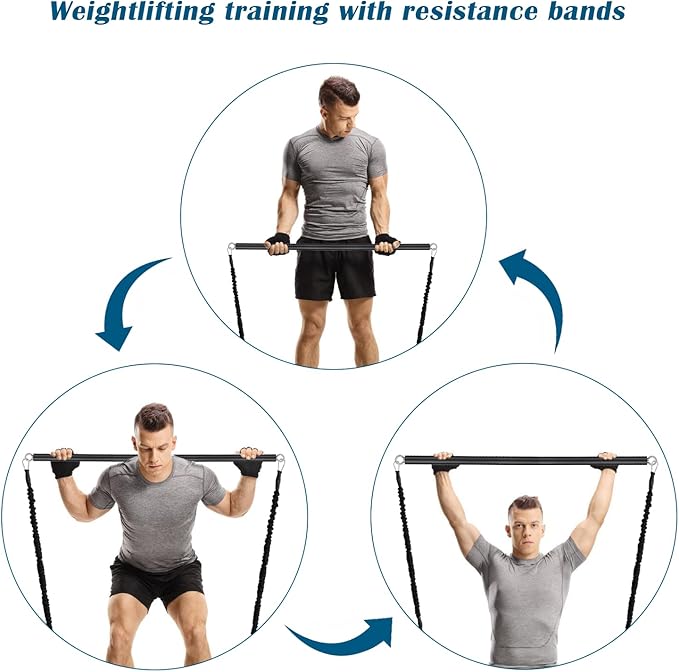 LAT Pull Down Bar, Dual Hook Bar Cable Attachment, Heavy Duty Gym Bar for Cable Machine, Suit for Resistance Band Training, Home Exercise