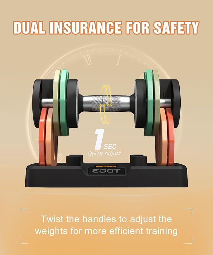 Adjustable Dumbbells Set/Single, 12.5LB/22.5LB/55LB 5 in 1 Free Adjustable Dumbbell Set with Anti-Slip Handle & Rainbow-colored Weight Plates for Home Gym, Weight Set for Women Men