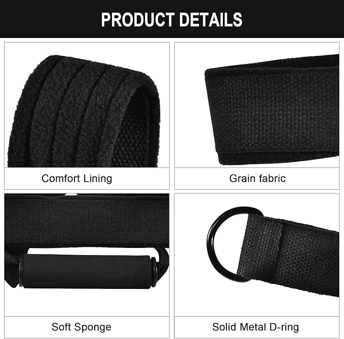 Pilates Double Loop Straps for Reformer, D Ring Straps Handle, Yoga Exercise Straps, 2 PCS