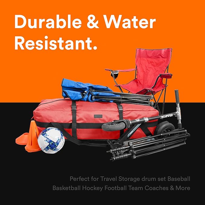 Fitdom 106L 45" Heavy Duty Extra Large Duffle with Upgrade Zipper, Durable & Water Resistant. Perfect as Camping Travel Storage Tent Storage Sports Equipment Bag For Coaches & More