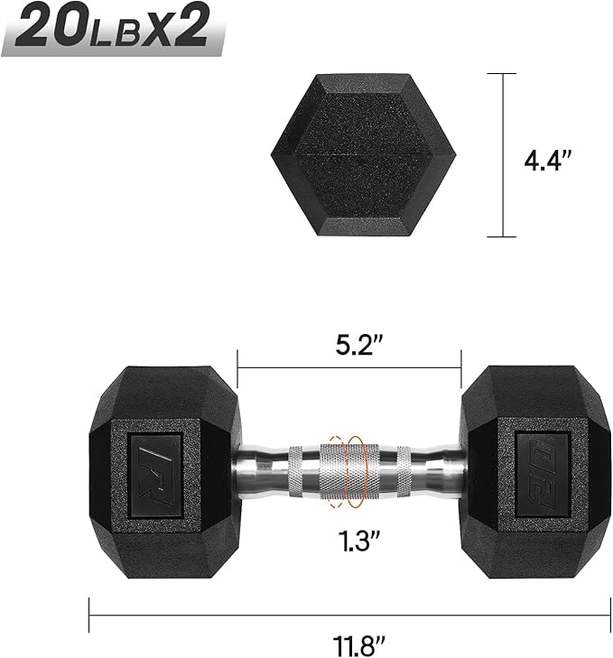 RitFit 5-650 LBS PVC Encased Hex Dumbbell Sets with Optional Rack for Home Gym, Hand weight with Chrome Handle for Strength Training, Workouts