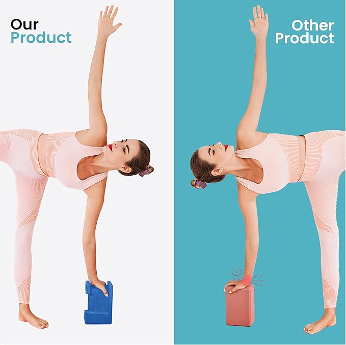 Ergo Yoga Blocks, Relieve Wrist Pain, Improve Comfort and Grip, Contoured Design, Pilates Exercise Balance & Stretching