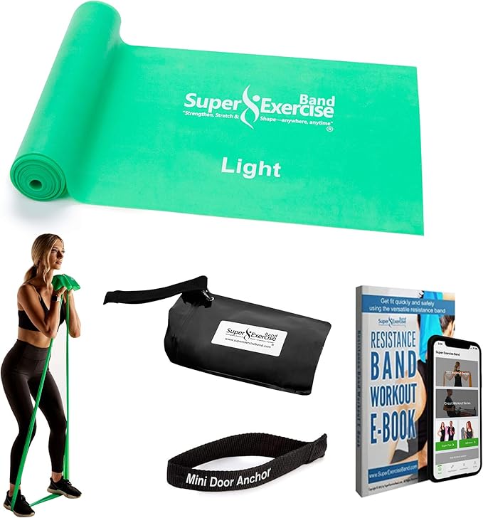 7Ft Long Resistance Bands for Stretching - Resistance Bands Set with Door Anchor - Exercise Bands Including Carry Pouch, E-Book & App - Latex-Free Workout Bands