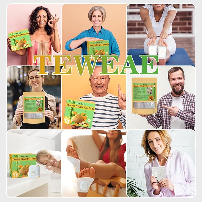 32 Pads Foot Pads -with Pure Natural Turmeric & Ginger, Wormwood, Bamboo Vinegar, Bigger Adhesive Pad Ginger Foot Pads