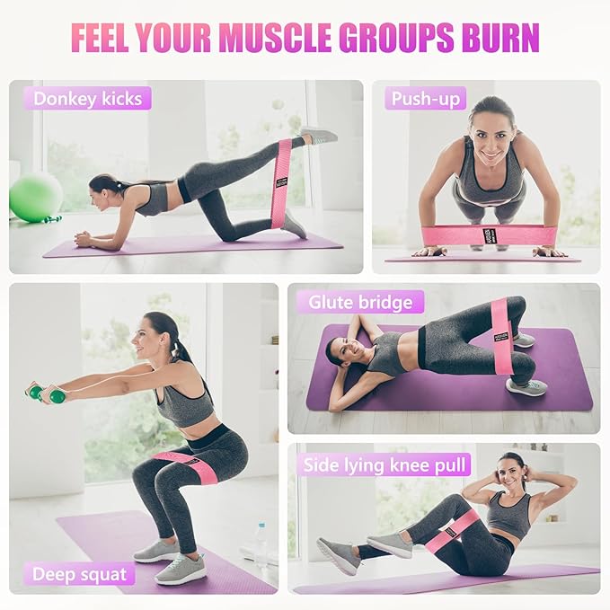 Resistance Bands for Working Out, Exercise Workout Bands for Women & Men, 3 Levels Elastic Stretch Bands for Exercise with Carry Bag for Physical Therapy, Home Fitness, Strength Training, Yoga