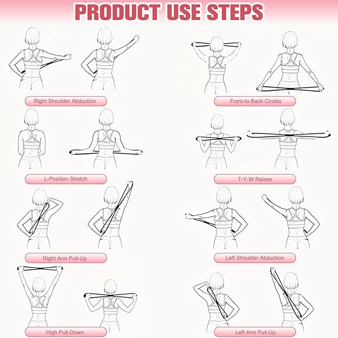 Resistance Bands, Figure 8 Exercise Bands for Women Men, Arm Back Elastic Rope for Glutes,Back,Fullbody Yoga Pulling Rope, Gift for Sports Lover/Beginner (25 lbs)