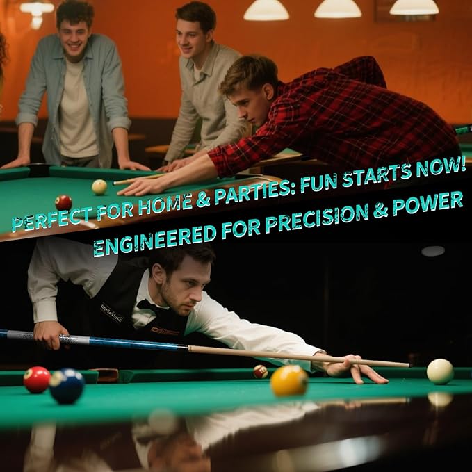 Kmise Professional Low-Deflection Pool Cue Stick, 58'' Canadian Hard Maple Wood Billiard Cue, 13mm Leather Tip, 3D Anti-Slip Grip, Precision Control for Adults/Beginners/Pros