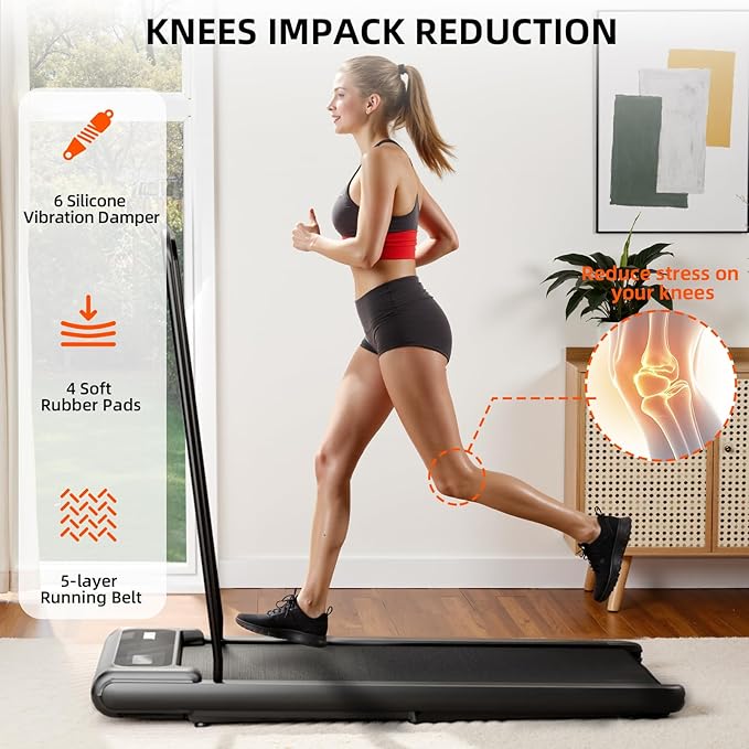 Walking Pad Treadmill, Adjustable 10% Incline 450LBS Capacity, 3.5HP 4 in 1 Portable Treadmills for Home Office, Under Desk Treadmill with Handle Bar, LED Display Remote Control