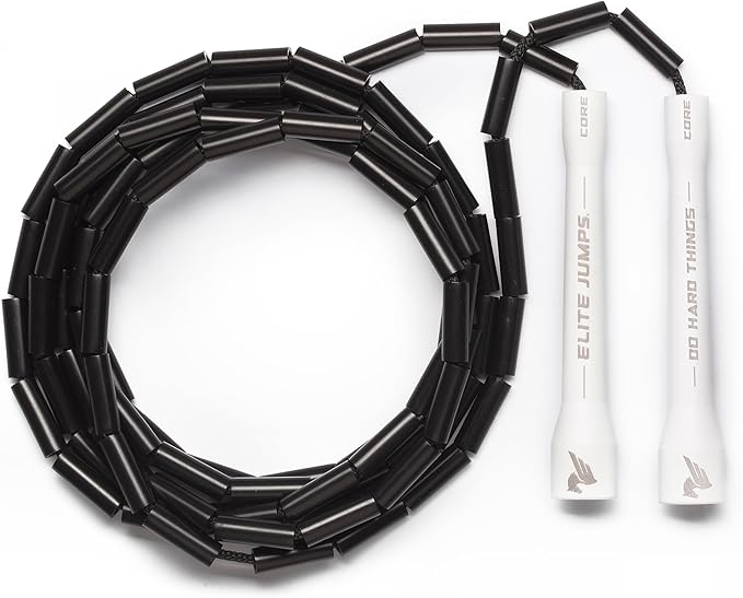 Elite Jumps - Do Hard Things 1” Beaded Jump Ropes - Strong & Durable Materials - Resize & Adjust - Fitness & Cardio Training - Improve Rhythm, Speed, Agility