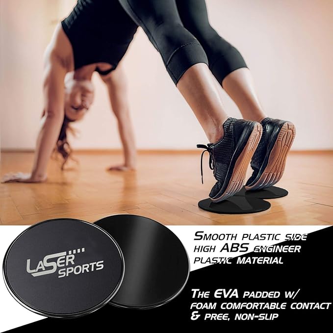 Laser Sports Dual Sided Exercise Gliding Disc - 4 Resistance