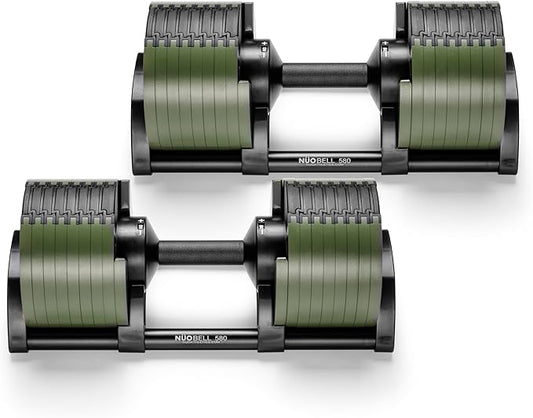 NÜOBELL® Adjustable Dumbbell Set, 5-50 LB or 5-80 LB, Easy Twist 2024-25 Model, All-In-One Weights Set (Pair) for Home, Original Manufacturer