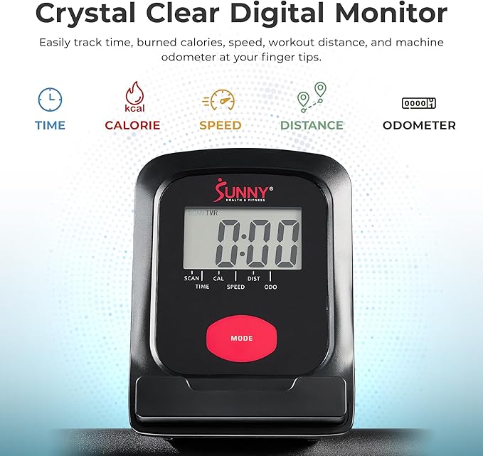 Sunny Health & Fitness Premium Manual Treadmill – Non-Motorized, Heavy-Duty, Commercial-Grade, Adjustable Handlebar, for Endurance Training, Optional 8-Level Magnetic Assistance & Free SunnyFit App