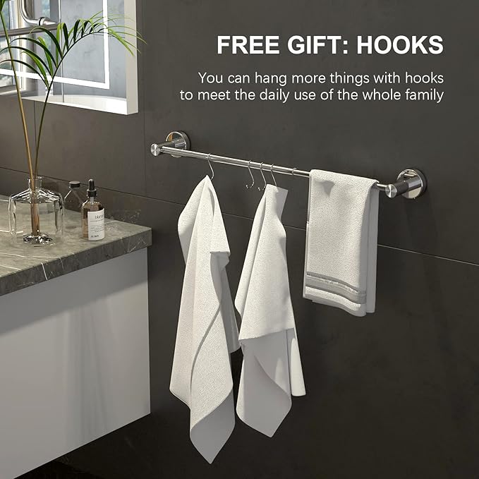 2 Pack Adjustable 16 to 27.6 Inch Single SUS304 Stainless (1" Diameter)