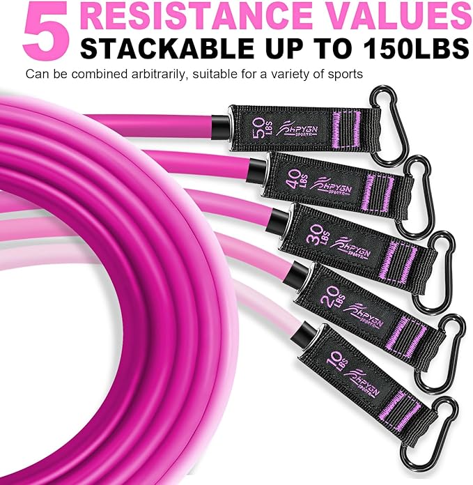 HPYGN Resistance Bands, Exercise Bands with Handles, Fitness Bands, Workout Bands with Door Anchor and Ankle Straps, for Heavy Resistance Training, Physical Therapy, Shape Body, Yoga, Home Workout Set