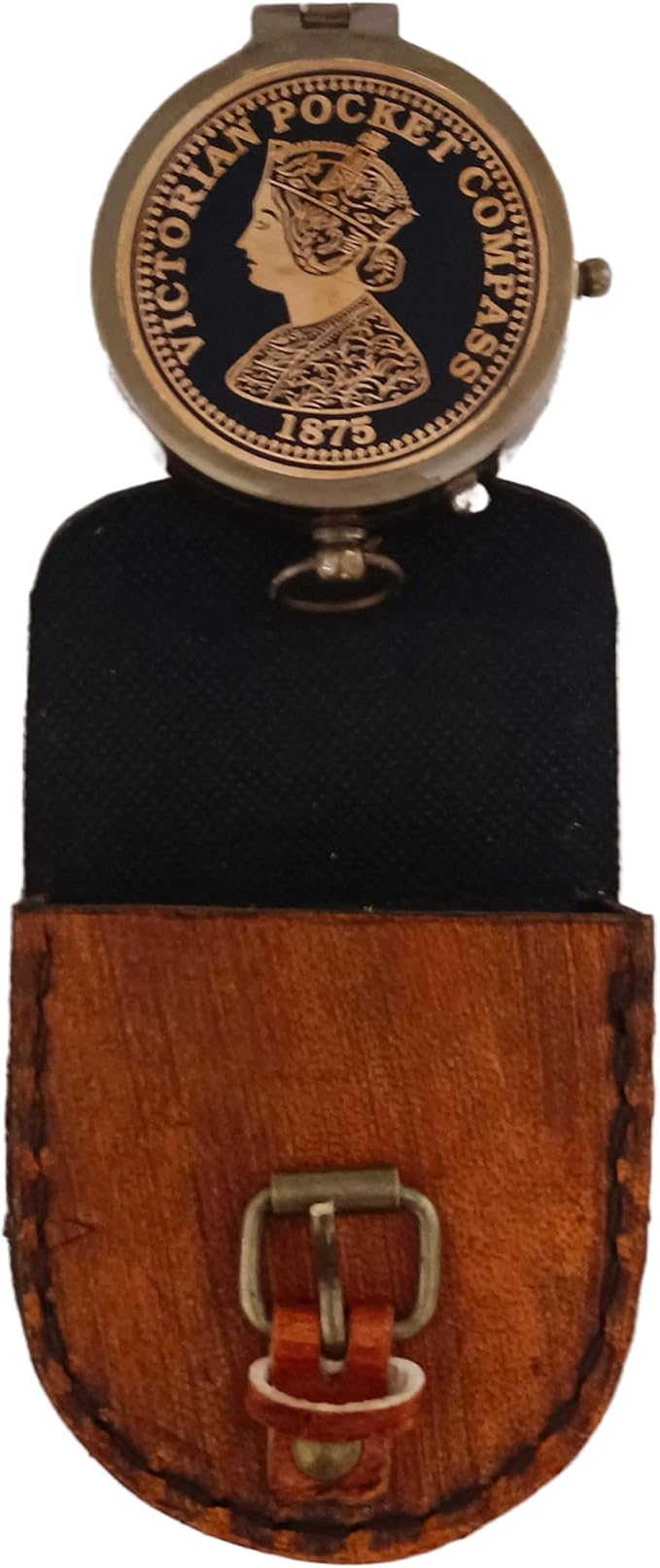 2 Inch Brass Compass Pocket Compass With Leather
