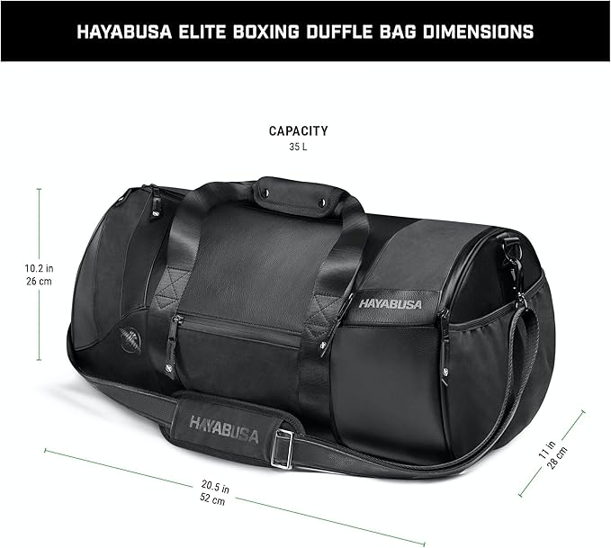 Hayabusa Elite Boxing Duffle Bag - 35 Liters, Black