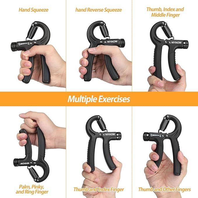 2 Pack Grip Strength Trainer 22-132Lbs (10-60kg), (10-60kg), Forearm