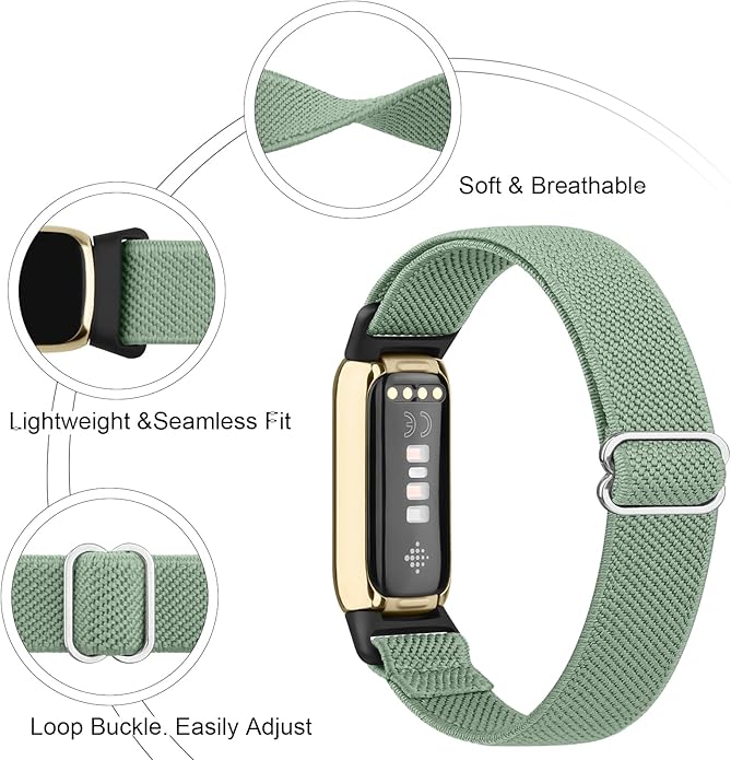 2 Pack Adjustable Elastic Bands for Fitbit Luxe Bands