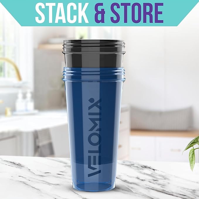 '-2 Pack- 28 oz Protein Shaker Bottles for Protein Mixes - 2x Wire Whisk | Leak Proof Shaker Cups for Protein Shakes | Protein Shaker Bottle Pack | Shakers for Protein Shakes-Blue&Black