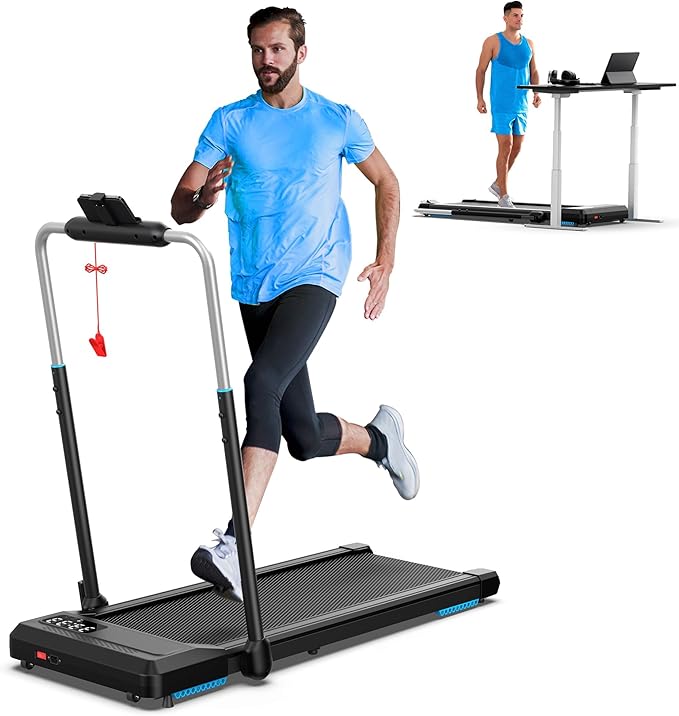 WELLFIT Treadmill for Home, 2 Level Incline Heavyduty Treadmill with Pulse Sensor, 4.0 HP, 1.0-10.0 MPH, 450/360 lbs Capacity, Large Running Area Treadmills with Bluetooth Player & LED Display