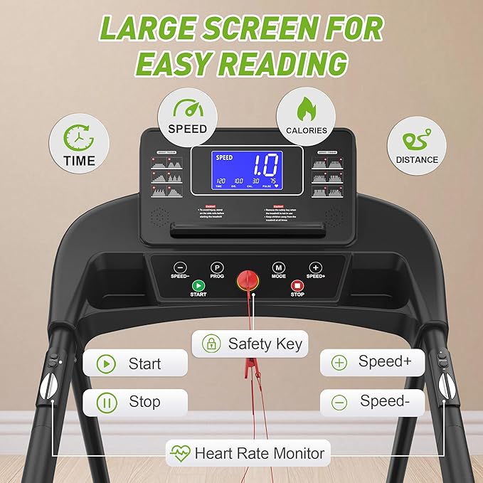 FYC Walking Treadmill for Seniors with Extended Handrails & Deck, Composite Shock-Absorbing Treadmill for Seniors, Optional APP Control, 300 LBS Capacity