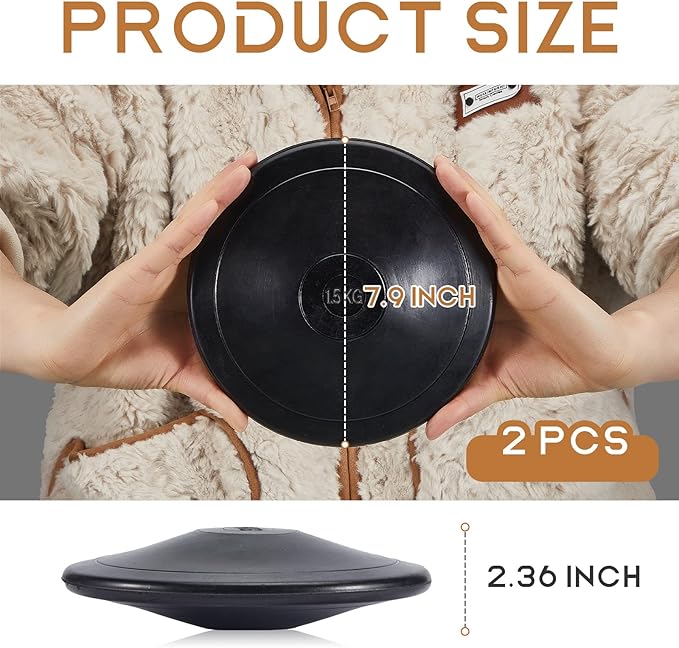 2 Pcs 1.5 kg Smooth Surface Black Rubber