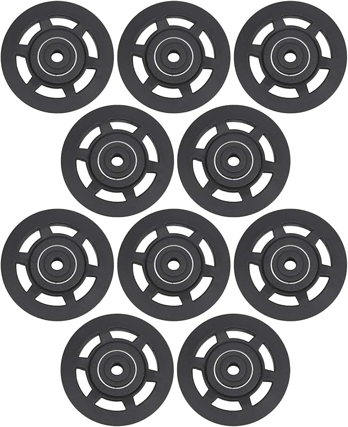 10 Pcs 95mm Universal Nylon Bearing Pulley Wheel Replacement Black for Gym Fitness Equipment Combination Fitness Products