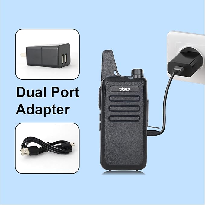 2 Pack Tid Radio TD-M8s Rechargeable Walkie Talkies