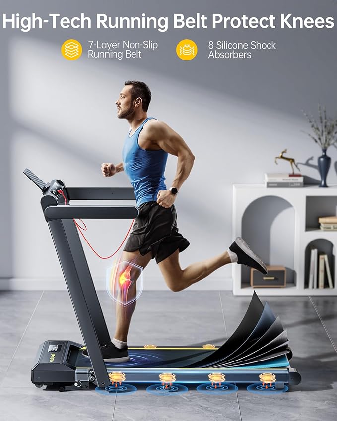 Walking Pad Treadmill with 12% Incline, 4 in 1 Folding Treadmill for Home/Office with Handle Bar, 2.5HP Under Desk Treadmills Portable Walking Pad with App & Bluetooth Speaker, 0.6-10MPH